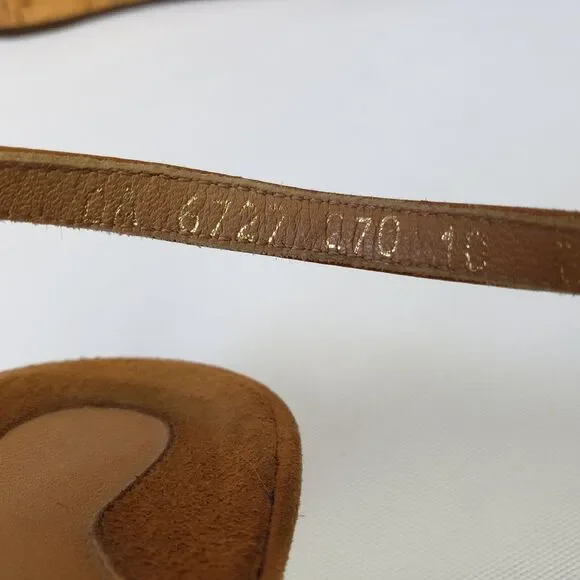 Salvatore Ferragamo Platform Cork Wedges Brown Leather SandalsItaly